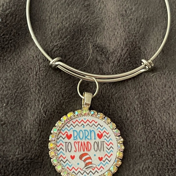 Jewelry - Silver Bracelet with 'Born to Stand Out' Pendant